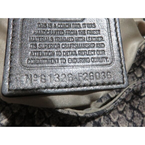 Coach 2013 Taylor Grey Snake Print Canvas & Leather trim Crossbody handbag - Picture 10 of 12